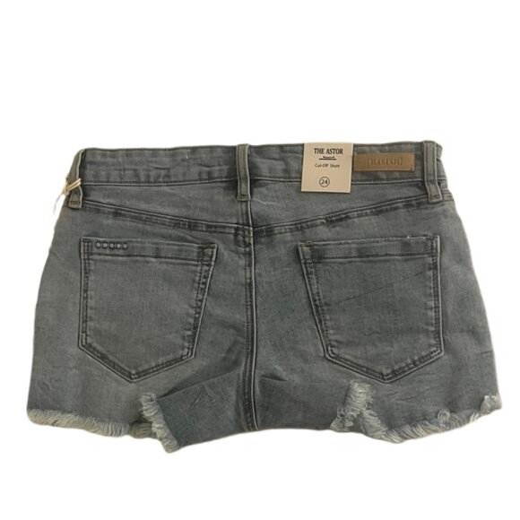 Blank NYC The Astor “Do You Mind” Women's Light Blue Distressed Jean Shorts 24 - Picture 4 of 5